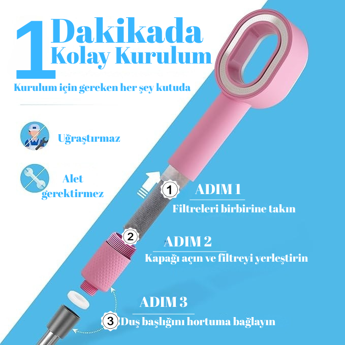 Yüksek Basınçlı Filtreli Duş Başlığı