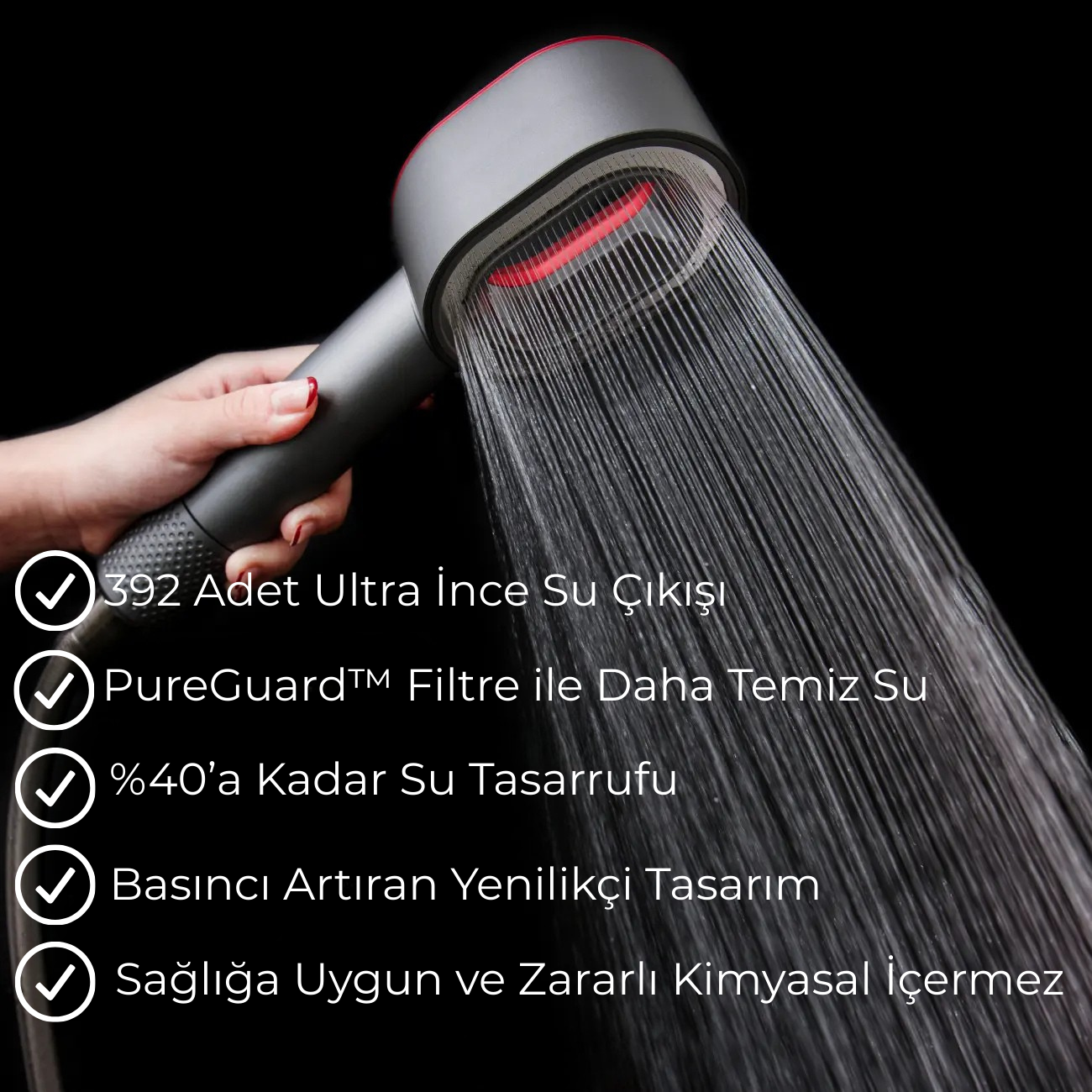 Yüksek Basınçlı Filtreli Duş Başlığı